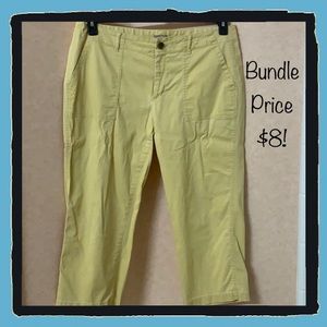 J. Jill yellow crop/Capri pants, size 16